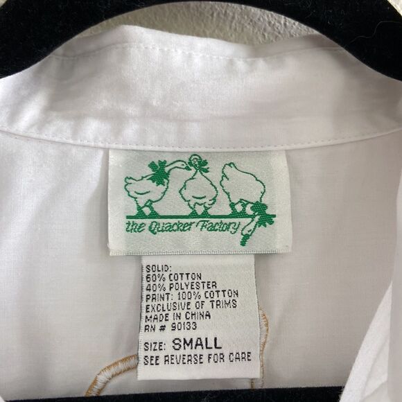 The Quacker Factory Shirt button down Cat lovers white Sz Small never used - Picture 4 of 10
